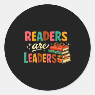 Inspiring readers are leaders fun motivational classic round sticker