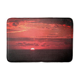 Inspiring red and orange sunrise nature photo bath mat