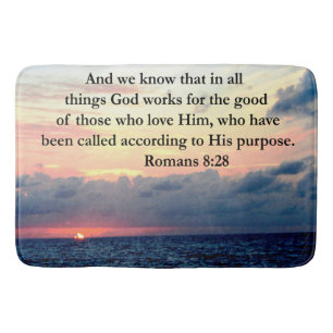 INSPIRING ROMANS 8:28 DESIGN BATH MAT