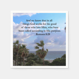 INSPIRING ROMANS 8:28 DESIGN NAPKIN