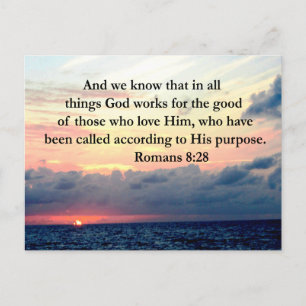 INSPIRING ROMANS 8:28 DESIGN POSTCARD