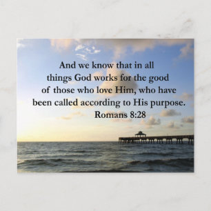 INSPIRING ROMANS 8:28 DESIGN POSTCARD