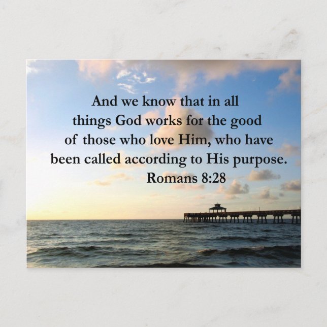 INSPIRING ROMANS 8:28 DESIGN POSTCARD (Front)