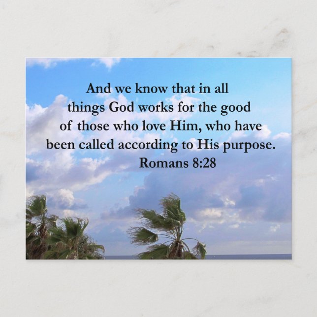 INSPIRING ROMANS 8:28 DESIGN POSTCARD (Front)
