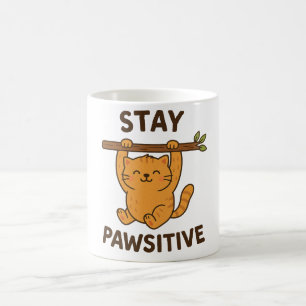  Inspiring "Stay pawsitive" Quote Print Coffee Mug