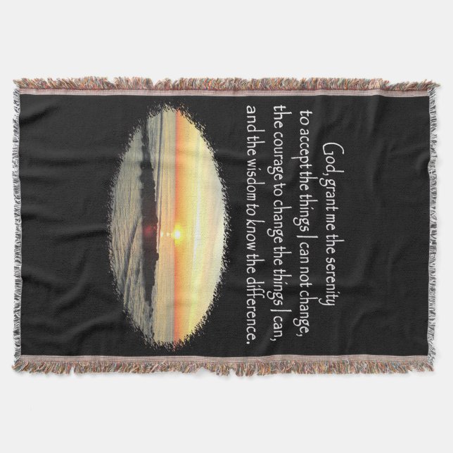 INSPIRING SUNRISE SERENITY PRAYER DESIGN THROW BLANKET (Front)