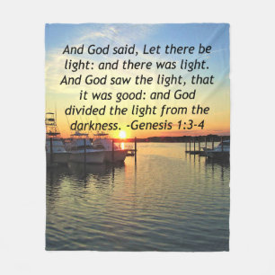 INSPIRING SUNSET GENESIS 1:3 PHOTO DESIGN FLEECE BLANKET