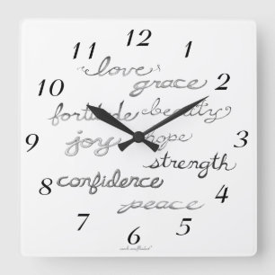 Inspiring Words Wall Clock