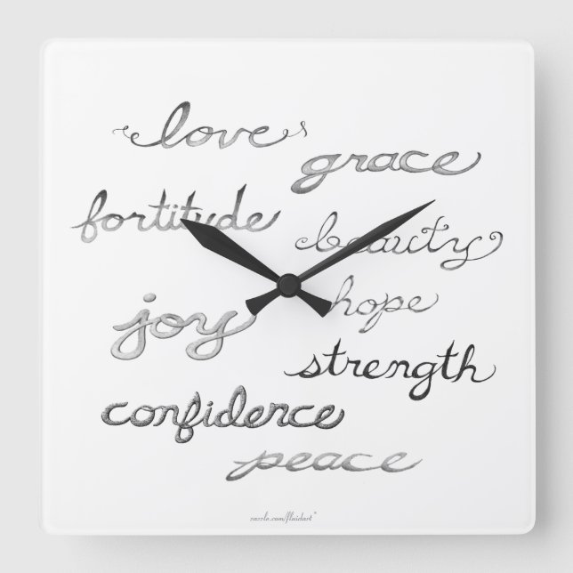 Inspiring Words Wall Clock (Without Numbers) (Front)
