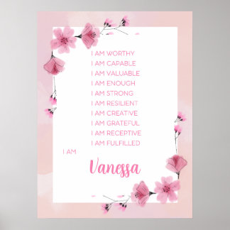 Inspiring your journey with affirmations poster