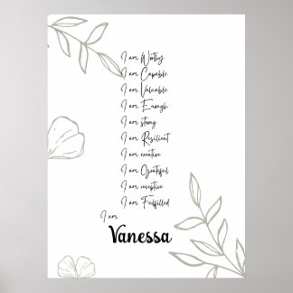 Inspiring your journey with affirmations poster