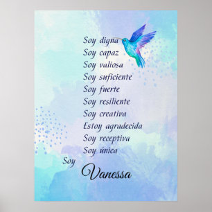 Inspiring your journey with affirmations Spanish Poster