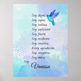 Inspiring your journey with affirmations Spanish Poster