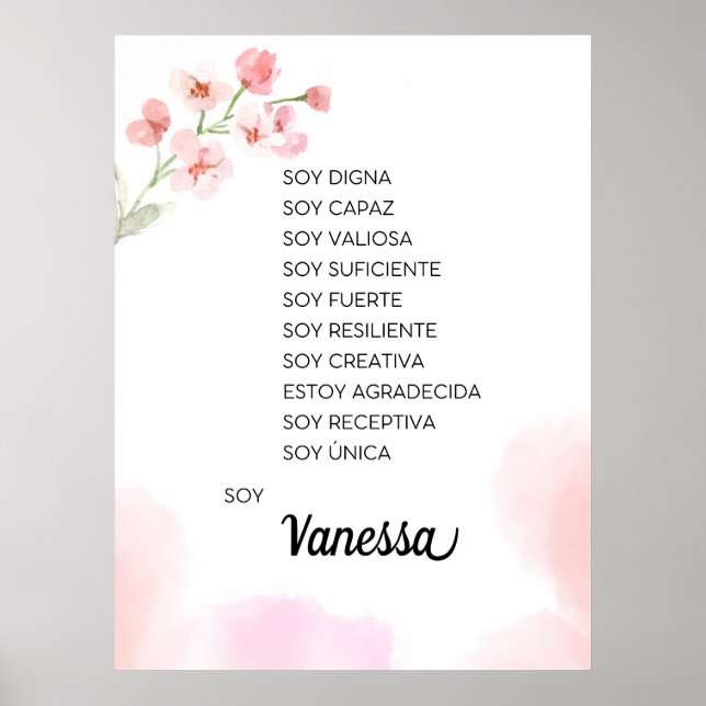 Inspiring your journey with affirmations Spanish  Poster (Front)