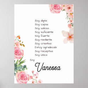 Inspiring your journey with affirmations Spanish Poster