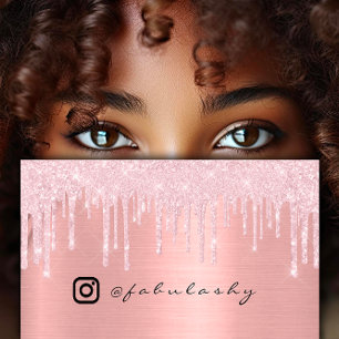 Instagra Logo Social Media Rose Blush Drips Makeup Business Card
