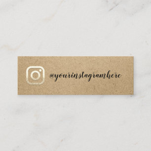 Instagra Social Media Logo Event Blog Kraft Gold Mini Business Card
