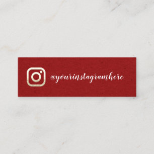 Instagra Social Media Logo Event Blog Kraft Red Mini Business Card