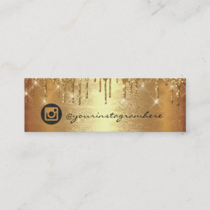 Instagra Social Media Logo Weddinng RSVP Gold Drip Mini Business Card