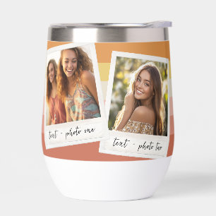 Instagram 2 Photo Collage Colourful Coral Stripes