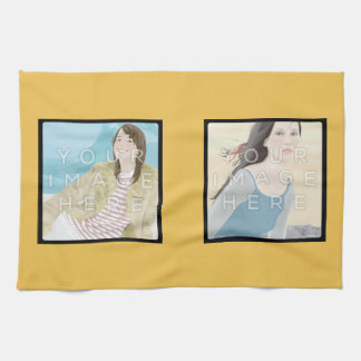 Instagram 2-Photo Custom Yellow Kitchen Towel