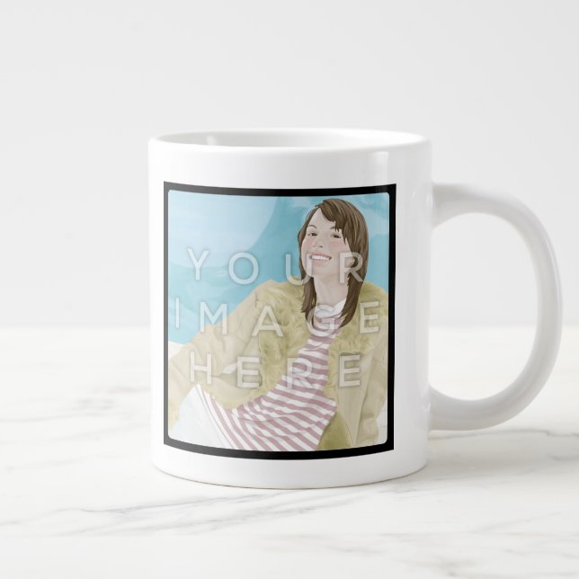 Instagram 2-Photo Personalised Custom Jumbo Mug (Right)