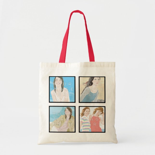Instagram 4 Photo Personalised Tote Bag Designs (Front)