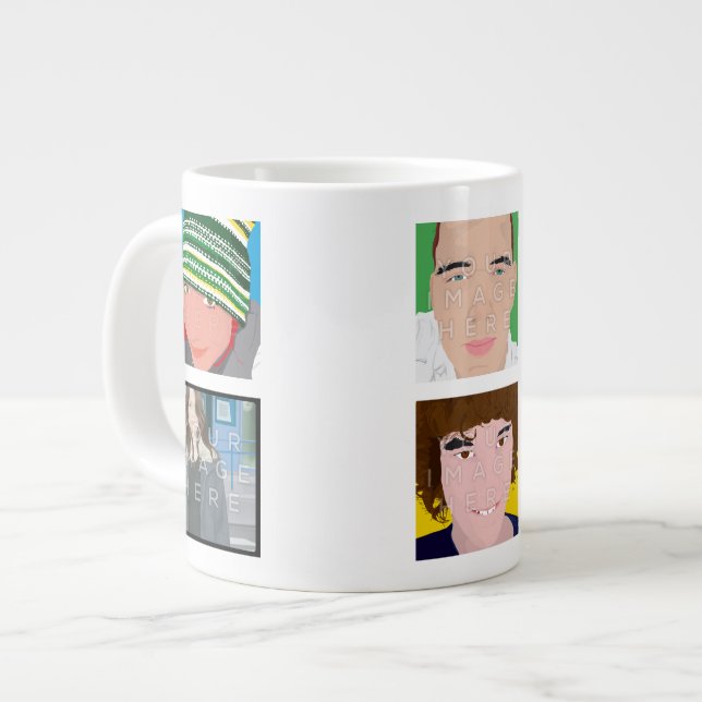 Instagram 6-Photo Personalised Custom Jumbo Mug (Front Left)