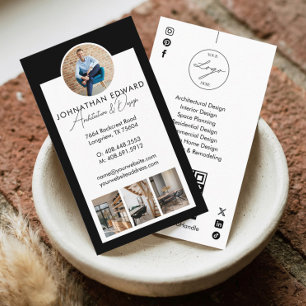 Instagram Architect Home Renovation Photo QR Code Business Card