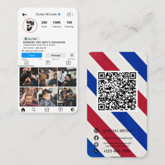 Instagram Barbershop Business Card