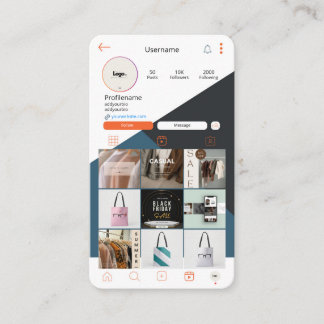 Instagram Business Card QR Code Logo Busines Card