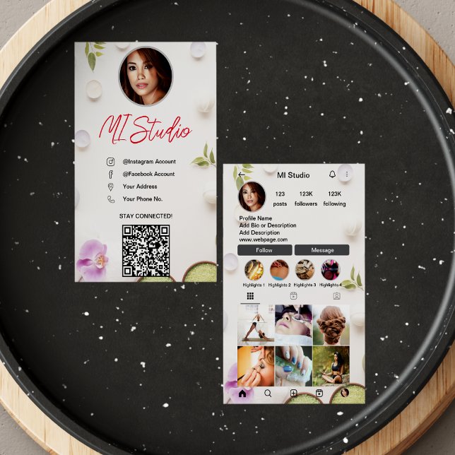 Instagram Business Cards, Influencer, Aesthetician Business Card (Creator Uploaded)