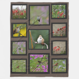 Instagram collage pictures custom monogram CLOUD Fleece Blanket