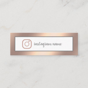 Instagram elegant luxury simple rose gold mini bus business card