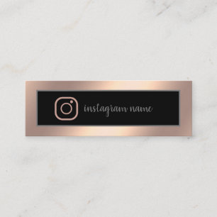 Instagram elegant luxury simple rose gold mini business card