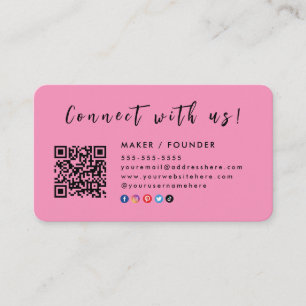 Instagram Facebook Connect with us Flamingo Pink Business Card
