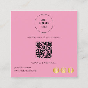 Instagram Facebook QR Code   Social Media modern Square Business Card