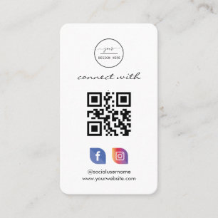 Instagram Facebook QR Code   Social Media Pink Bus Business Card