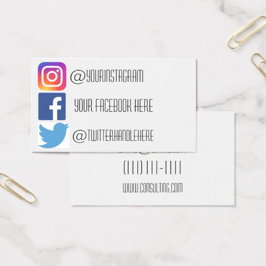 instagram facebook twitter business card zazzleau