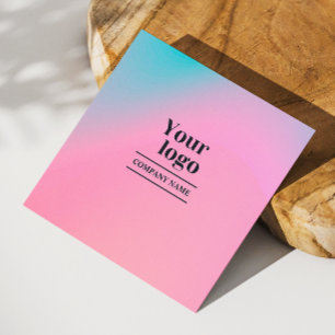 Instagram Follow Holographic Gradient Social Media Square Business Card