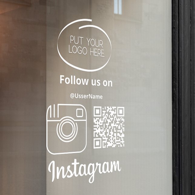 Instagram Follow Us Qr Code White (Instagram Follow Us Qr Code White Window Cling)