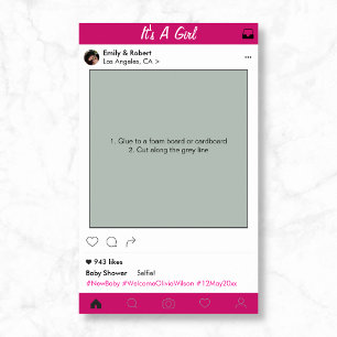 Instagram Frame Baby Shower Party Prop Photo Booth Poster