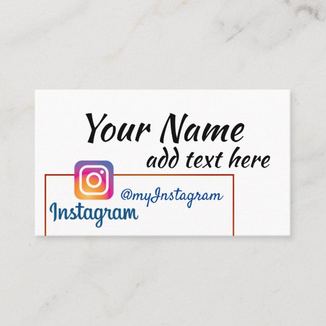 Instagram logo and photo any kind business card (Front)