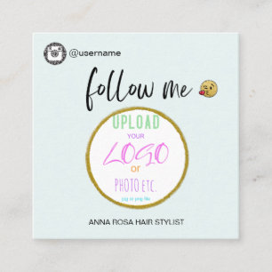 *~* INSTAGRAM LOGO Emoji QR code Social Media  Square Business Card