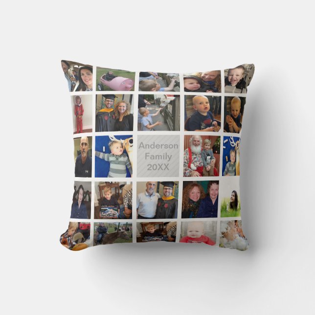 Instagram Modern Collage Your Photos Cushion (Front)