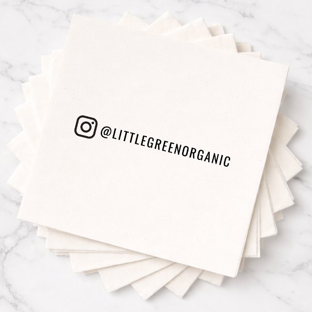 Instagram Napkins | Your Insta Name Paper Napkins (Add your Instagram name and logo to modern napkins for stylish offline promotion)