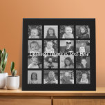 Instagram Photo Collage - 16 photos Can Edit Black Faux Canvas Print<br><div class="desc">A design with a basic background. Use up to sixteen square photos to create a unique and personal birthday party memento. If you need to adjust the pictures,  click on the customise tool to make changes.</div>