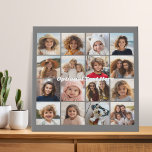 Instagram Photo Collage - 16 photos Can Edit Colou Faux Canvas Print<br><div class="desc">A design with a basic background. Use up to sixteen square photos to create a unique and personal birthday party memento. If you need to adjust the pictures,  click on the customise tool to make changes.</div>