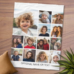 Instagram Photo Collage - Up to 13 photos White Fleece Blanket