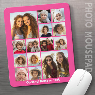 Instagram Photo Collage - Up to 14 photos Pink Mouse Pad